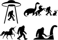 🦍 sasquatch and friends decal 4 pack: explore the mythical world (black, small ~3.5") логотип