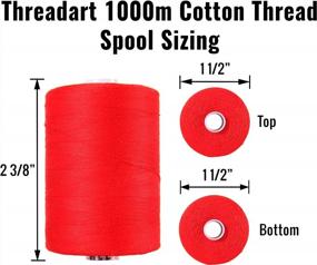 img 2 attached to Threadart 100% Cotton Thread Set: 10 Essential Colors, 1000M (1100 Yards) Spools For Quilting & Sewing - 50/3 Weight Long Staple & Low Lint