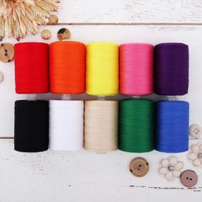 img 4 attached to Threadart 100% Cotton Thread Set: 10 Essential Colors, 1000M (1100 Yards) Spools For Quilting & Sewing - 50/3 Weight Long Staple & Low Lint