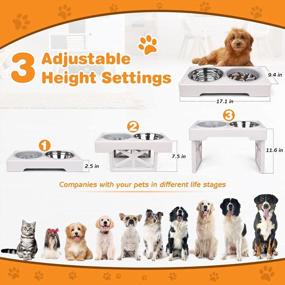 img 2 attached to Регулируемая приподнятая подставка для миски для собак с медленной подачей — идеально подходит для собак любого размера