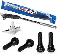 🔧 circuit performance valve stem puller & installer kit with 4 tr413 black rubber valve stems & 4-way valve core remover tool included logo