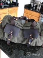 img 1 attached to Kemy'S Genuine Leather Canvas Duffle Bag - Perfect Weekend Bag For Men And Women review by Christina Luhrs