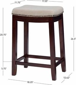 img 2 attached to 💺 Stylish and Comfortable: Linon Hampton Stool with Fabric Top, 24-inch