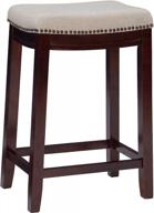 💺 stylish and comfortable: linon hampton stool with fabric top, 24-inch логотип