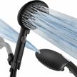 experience a sparkling clean with cobbe high pressure 9 function shower head with built-in power spray and stainless steel hose - matte black logo