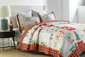 img 2 attached to MarCielo Christmas Quilt Set Bedspread Set B022,Red,King,B022_K