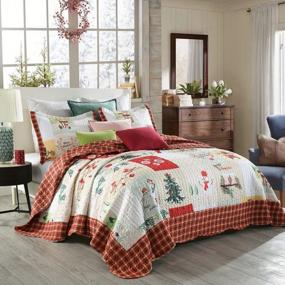 img 3 attached to MarCielo Christmas Quilt Set Bedspread Set B022,Red,King,B022_K