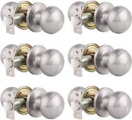 gobrico round ball hall/closet passage lockset without keys, interior door knobs door hardware, satin nickel finished, 6pack logo