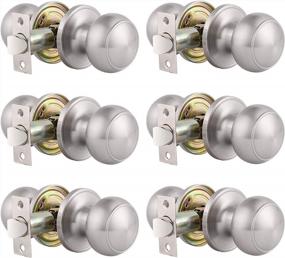 img 4 attached to Gobrico Round Ball Hall/Closet Passage Lockset Without Keys, Interior Door Knobs Door Hardware, Satin Nickel Finished, 6Pack