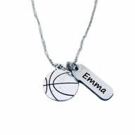 score big with a personalized basketball necklace for girls: engraved pendant jewelry as the ideal gift for players logo