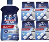complete set for sparkling dishes: finish jet-dry rinse agent and dishwasher cleaner - pack of 4 логотип