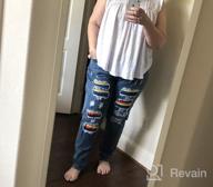 img 1 attached to Distressed Stretch Skinny Denim Jeans With Plaid Patches And Ripped Boyfriend Style For Women, Featuring A Fashionable Hole Design review by Dakota Tailor