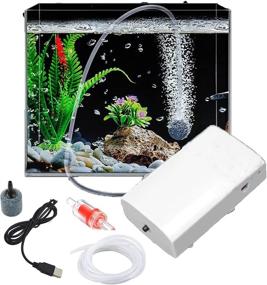 img 4 attached to Portable Ultra Quiet USB Drive Aquarium Air Pump: Efficient 90L/H Aerator for 300-Gallon Fish Tanks, Indoor and Outdoor Use