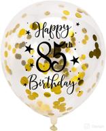 🎉 gold 85th confetti latex balloons: celebrate 85 years in style with 16 stunning happy birthday party decorations логотип