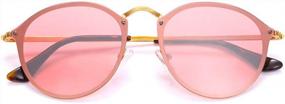 img 4 attached to 2020 Retro Cat Eye Polarized Sunglasses - Metal Stainless Steel, Gold Tortoise Temple/Pink Mirror Lens For Women & Men