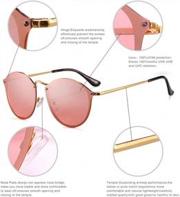 img 1 attached to 2020 Retro Cat Eye Polarized Sunglasses - Metal Stainless Steel, Gold Tortoise Temple/Pink Mirror Lens For Women & Men