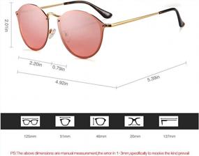img 2 attached to 2020 Retro Cat Eye Polarized Sunglasses - Metal Stainless Steel, Gold Tortoise Temple/Pink Mirror Lens For Women & Men
