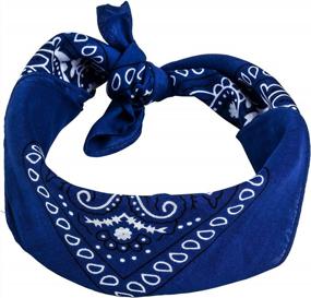 img 1 attached to CoverYourHair Paisley Bandanas - 100% Cotton Bandanas - Cowboy Bandanas - 6 Pack Assorted Western Headwraps