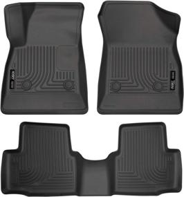img 4 attached to 🏞️ Husky Liners Weatherbeater Series Floor Liners - Black (Front & 2nd Seat), 99161, Fits 2016-2020 Chevrolet Cruze (3 Pieces)