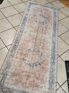 img 1 attached to Premium Recycled Flat Weave Area Rug With Bohemian Design, Stain Resistance, And Eco-Friendliness - Machine Washable, Rust-Colored, 5'X7' review by Shawn Lamp