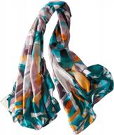 women's classic geometric silk-feel scarf lightweight shawl wrap for women logo