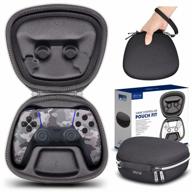protective black travel case for ps5 dualsense wireless controller - home storage holder and carrying bag for safekeeping of playstation 5 controller logo