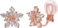 клипсы selovo sparkling snowflake flower cz для женщин и девочек логотип