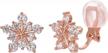 selovo sparkling snowflake flower cz clip-on earrings for women and girls logo