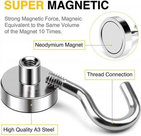 img 1 attached to Магнитные крючки DIYMAG, сильные магнитные крючки на 25 фунтов для кухни, дома, круиза, рабочего места, офиса и гаража, упаковка из 10…