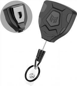 img 4 attached to Secure Your ID With MNGARISTA Heavy-Duty Retractable Keychain And Badge Holder With Belt Clip And Steel Cord