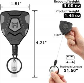 img 3 attached to Secure Your ID With MNGARISTA Heavy-Duty Retractable Keychain And Badge Holder With Belt Clip And Steel Cord