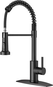 img 4 attached to Upgrade Your Kitchen With FORIOUS Commercial Spring Faucet – Pull Down Spout, Single Handle & Matte Black Finish
