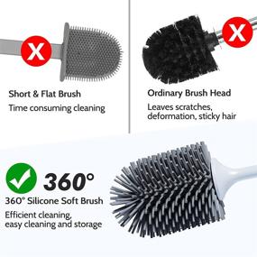 img 1 attached to Toilet Bowl Brush and Holder Set (2-Pack) with Ventilated Holder - Bathroom Accessories for Deep Cleaning - Silicone Bristles - Effective Toilet Cleaner Brush