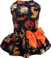 🐶 fitwarm cute holiday theme dog dress: lightweight velvet outfit with romantic design, pet costume for dogs, puppy party girl apparel - includes bowknot, ideal for cat dressing as well логотип