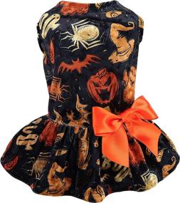 img 4 attached to 🐶 Fitwarm Cute Holiday Theme Dog Dress: Lightweight Velvet Outfit with Romantic Design, Pet Costume for Dogs, Puppy Party Girl Apparel - Includes Bowknot, Ideal for Cat Dressing as Well