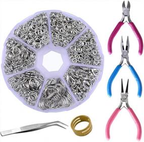 img 4 attached to 📿 Supla Jewelry Making Findings Beading Suppliers: Open Jump Rings in 4mm, 5mm, 6mm, 7mm, 8mm, 10mm (21 Gauge and 19 Gauge), Lobster Claw Clasp (12 x 7mm), Round Nose Pliers, Flat Nose Pliers, Side-Cutting Pliers