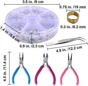 img 1 attached to 📿 Supla Jewelry Making Findings Beading Suppliers: Open Jump Rings in 4mm, 5mm, 6mm, 7mm, 8mm, 10mm (21 Gauge and 19 Gauge), Lobster Claw Clasp (12 x 7mm), Round Nose Pliers, Flat Nose Pliers, Side-Cutting Pliers