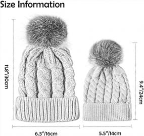 img 2 attached to Family Beanie Cap Set: Matching Knit Hats For Parent And Child, Winter Warmth For Mother And Daughter/Son