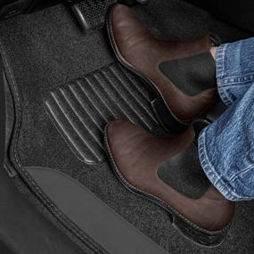 img 3 attached to 🚗 Premium BDK Gray Carpet Car Floor Mats with Anti-Slip Features and Heel Pad - Stylish Two-Tone Faux Leather Mats for Cars, Trucks, Vans, and SUVs