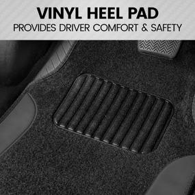 img 1 attached to 🚗 Premium BDK Gray Carpet Car Floor Mats with Anti-Slip Features and Heel Pad - Stylish Two-Tone Faux Leather Mats for Cars, Trucks, Vans, and SUVs