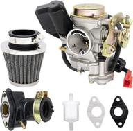 139qmb carburetor for 49cc 50cc gy6 4 stroke scooter taotao kymco go kart moped engine - 18mm carb + intake manifold + air filter логотип