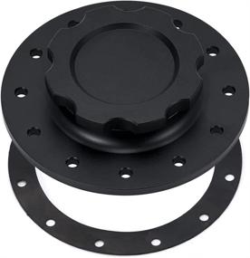 img 4 attached to 🔒 PQY Billet Aluminum Fuel Cell Gas Cap | Easy Fill Design | 12 Hole Cell Bung & Gasket | Sleek Black Finish