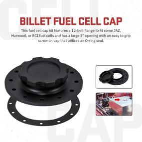 img 3 attached to 🔒 PQY Billet Aluminum Fuel Cell Gas Cap | Easy Fill Design | 12 Hole Cell Bung & Gasket | Sleek Black Finish