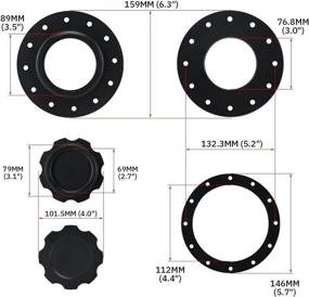 img 1 attached to 🔒 PQY Billet Aluminum Fuel Cell Gas Cap | Easy Fill Design | 12 Hole Cell Bung & Gasket | Sleek Black Finish