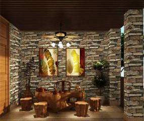 img 4 attached to 17.7In X 32Ft Peel & Stick Wallpaper - Self-Adhesive, Removable Stone Brick Home Decor