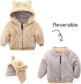 img 3 attached to Adorable and Warm Sherpa Jacket: Mud Kingdom Little Boys Girls' Funny Dinosaur Hooded Fleece Lined