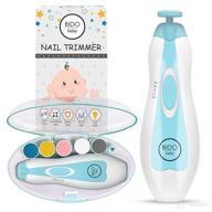 💅 bi̇do baby nail trimmer file electric-safe nail clippers kit for newborn toddler and kids, 12 grinding heads, led light - pink/blue логотип