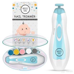 img 4 attached to 💅 BİDO Baby Nail Trimmer File Electric-Safe Nail Clippers Kit for Newborn Toddler and Kids, 12 Grinding Heads, LED Light - Pink/Blue