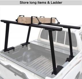 img 1 attached to StarONE Universal Aluminum Adjustable Pickup Truck Bed Ladder Rack With Ladder Stops