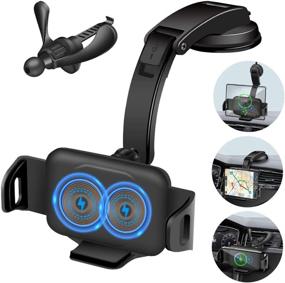 img 4 attached to BENBOAR 15W Qi Fast Charging Car Mount: 2 Coils Wireless Charger Phone Holder for iPhone 13/11 Pro XR Samsung Galaxy Z Fold 4/3/2 S22 Ultra